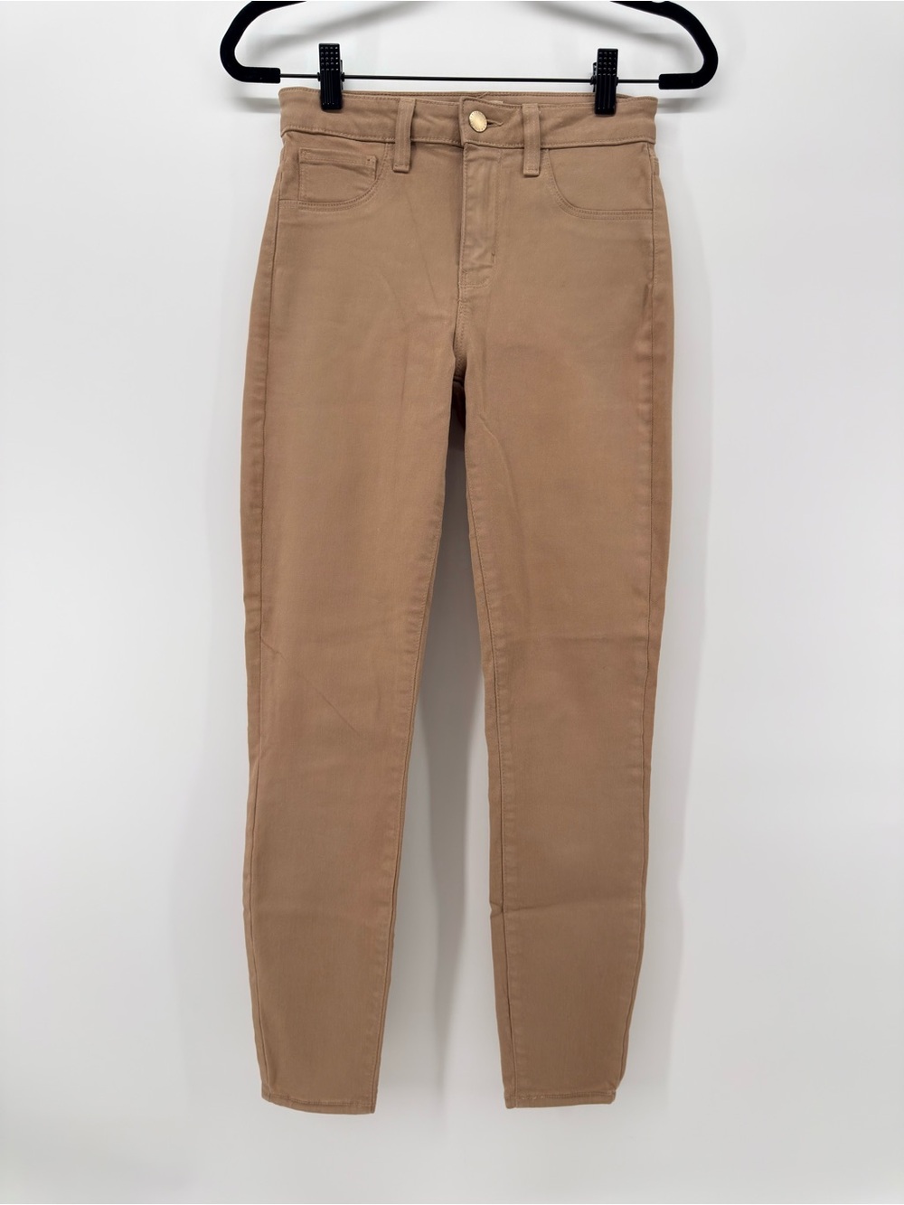 L'AGENCE Mid-Rise Skinny Coated Jeans 25 tan